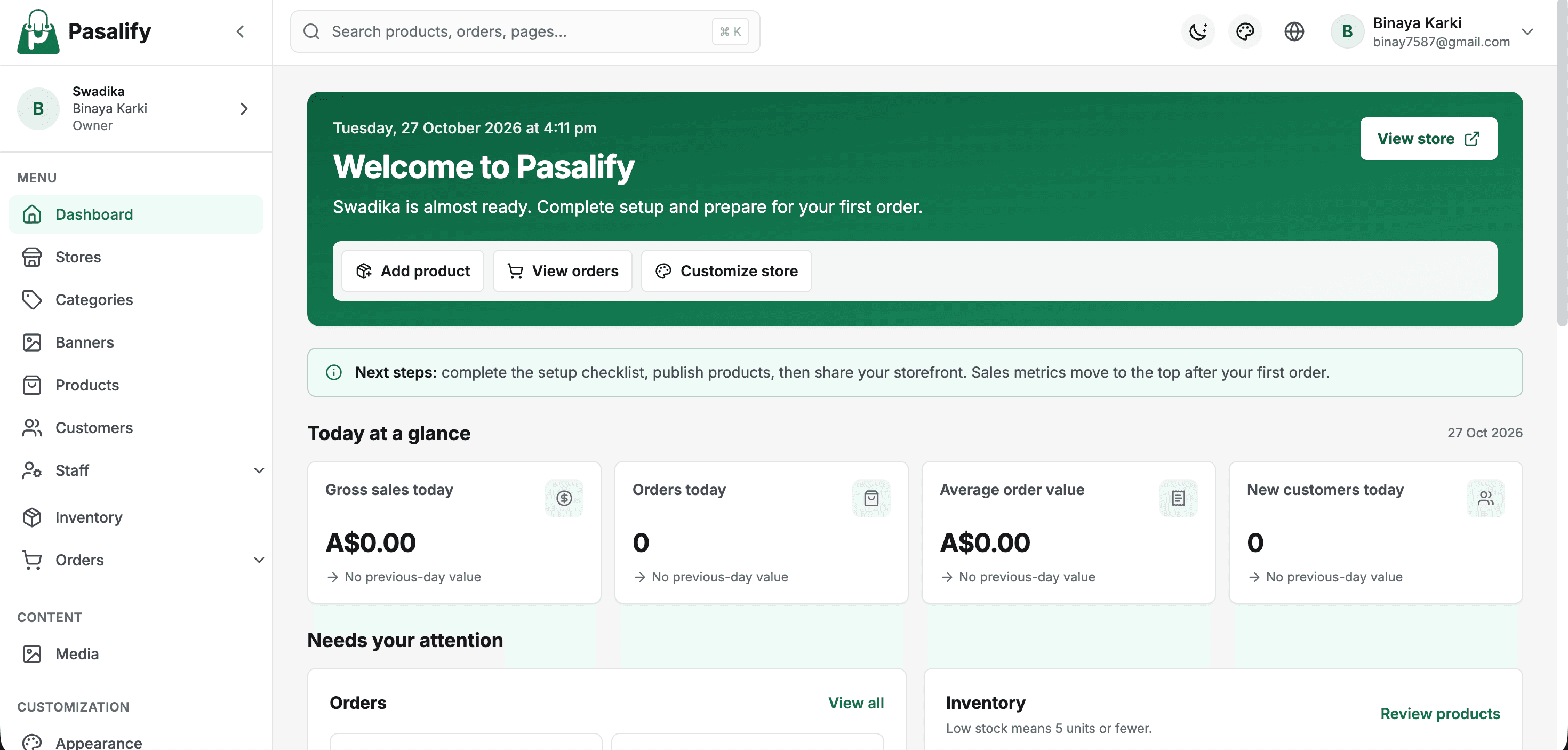 Pasalify - Multi Tenant Ecommerce SaaS Platform