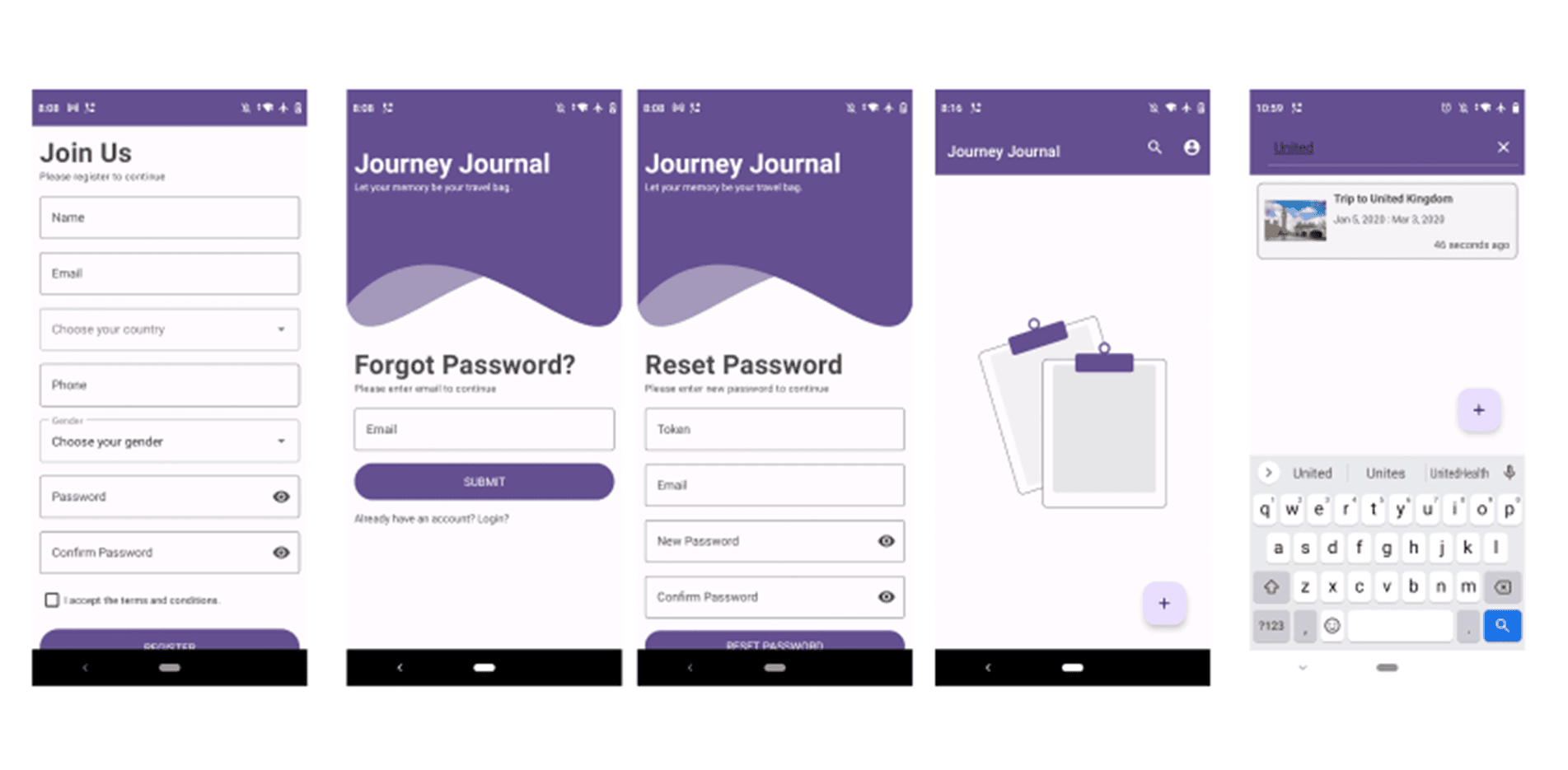 Journey Journal - Android App